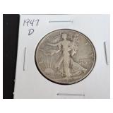 1947 D Walking Liberty Half Dollar