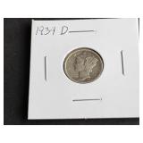 1939 D Mercury Dime