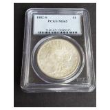 1882 S  Morgan Silver Dollar PCGS MS65