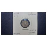 1897 5 Centavos ZsZ 90.27% Silver From Mexico