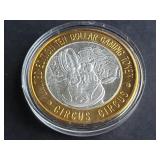 Circus Circus $10 Gaming Token .999 Silver Center
