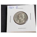 1963 D Washington Quarter