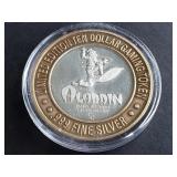Aladin Casino $10 Gaming Token .999 Silver Center