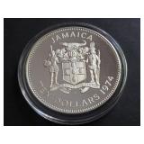 1974 10 Dollars fm Jamaica 92.5% Silver 42K Minted