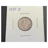 1939 D Mercury Dime