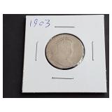 1903 Canadian 25 Cents 92.5% Silver