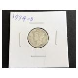 1934 D Mercury Dime