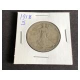 1918 S Walking Liberty Half Dollar