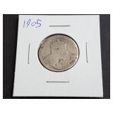 1905 Canadian 25 Cents 92.5% Silver