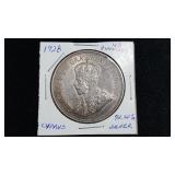 1928 45 Piaistres Fm Cyprus .925 Silver 80K Minted