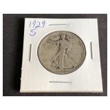 1929 S Walking Liberty Half Dollar