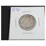 1876 Seated Liberty Quarter