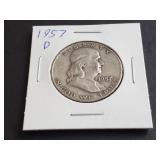 1957 D Franklin Half Dollar