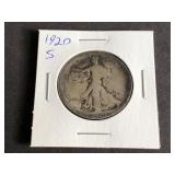 1920 S Walking Liberty Half Dollar