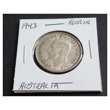 1943 Florin from Australia 92.50% Silver