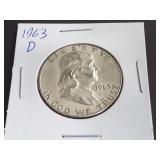 1963 D Franklin Half Dollar