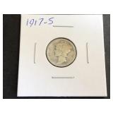 1917 S Mercury Dime