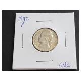 1942 P Wartime Silver Jefferson Nickel
