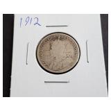 1912 Canadian 25 Cents 92.5% Silver
