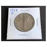 1934 D Walking Liberty Half Dollar