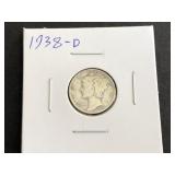 1938 D Mercury Dime