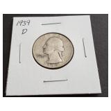 1939 D Washington Quarter