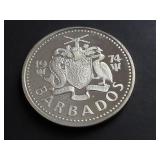 1974 10 Dollars fm Barbados .925 Silver 57K Minted