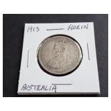 1913 Florin from Australia 92.50% Silver