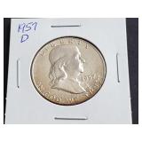 1957 D Franklin Half Dollar