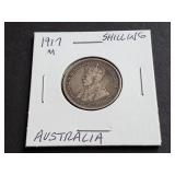 1917 Shilling from Australia 92.50% Silver