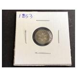 1853 3 Cent Silver