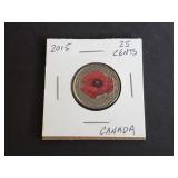 2015 25 Cents from Canada Remembrance Day "Poppy"