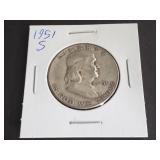 1951 S Franklin Half Dollar