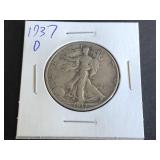 1937 D Walking Liberty Half Dollar