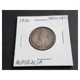 1936 Shilling from Australia 92.50% Silver