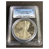 2001 W American Silver Eagle PCGS PR70 DCAM