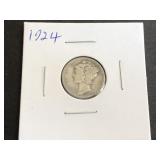 1924 Mercury Dime
