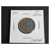 2011 25 Cents from Canada "Colored Orca"