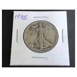 1938 Walking Liberty Half Dollar