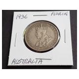 1936 Florin from Australia 92.50% Silver