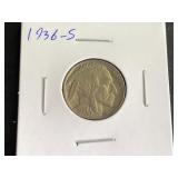 1936 S Buffalo Nickel