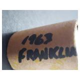 Roll of 1963 Franklin Half Dollar