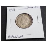 1943 Shilling from Australia 92.50% Silver