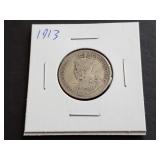 1913 Canadian 25 Cents 92.5% Silver