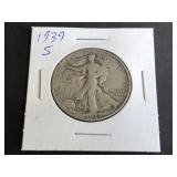 1939 S Walking Liberty Half Dollar