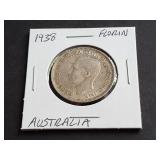 1938 Florin from Australia 92.50% Silver