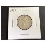 1965 Canadian 25 Cents 2nd Portrait .800 Silver