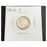 1924 S Mercury Dime