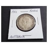 1941 Florin from Australia 92.50% Silver