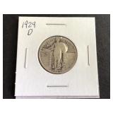 1929 D Standing Liberty Quarter Dollar